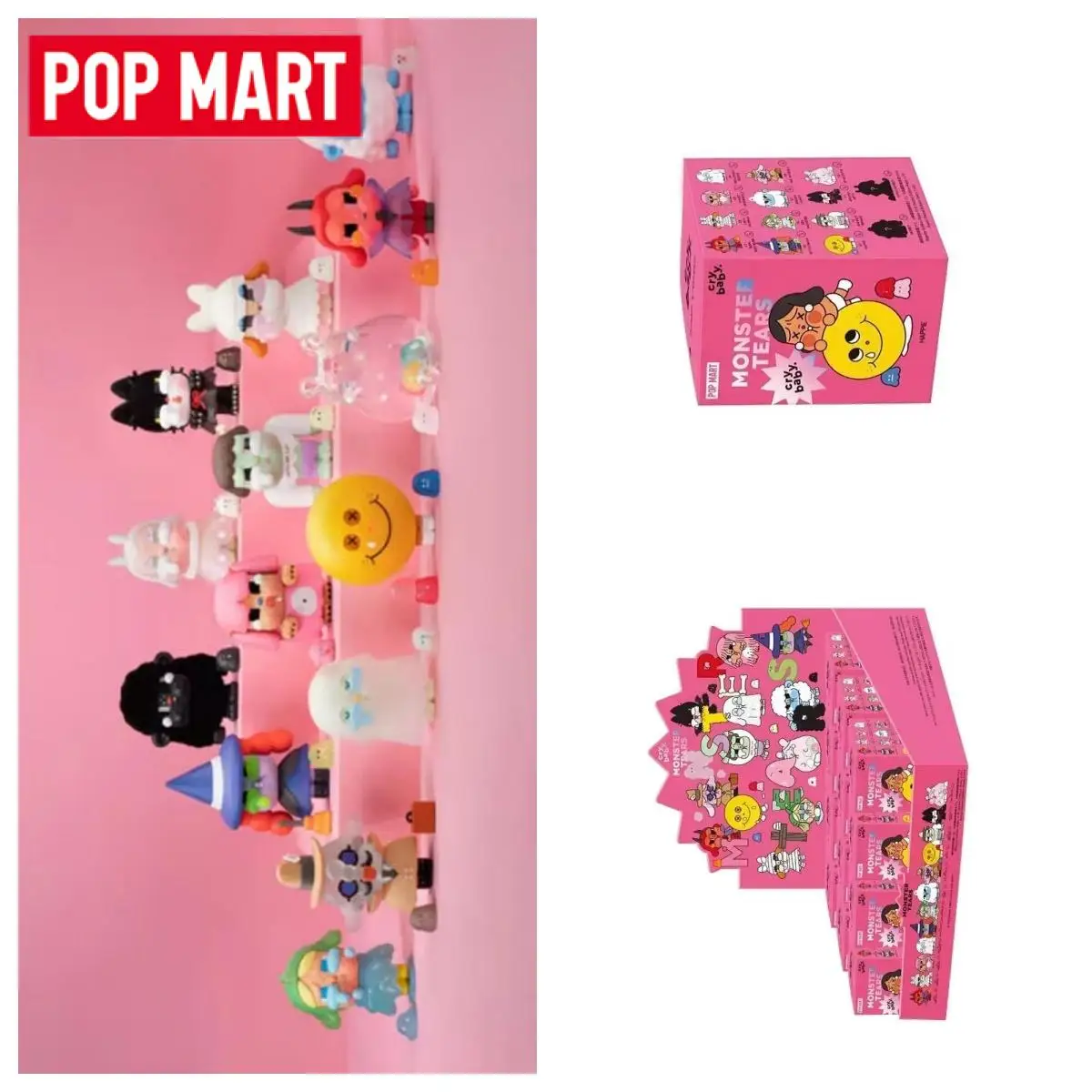POP MART CRYBABY Monster Tears Series Blind Box Mystery Box Toys Kawaii Ornaments Figurines Home Decor Desktop Model Dolls Gift