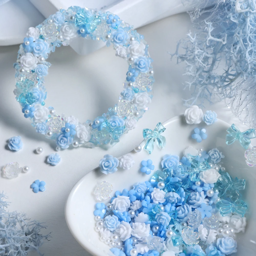Bunga Akrilik Biru Campuran, R - Resin Art Of Rose ulasan dan harga