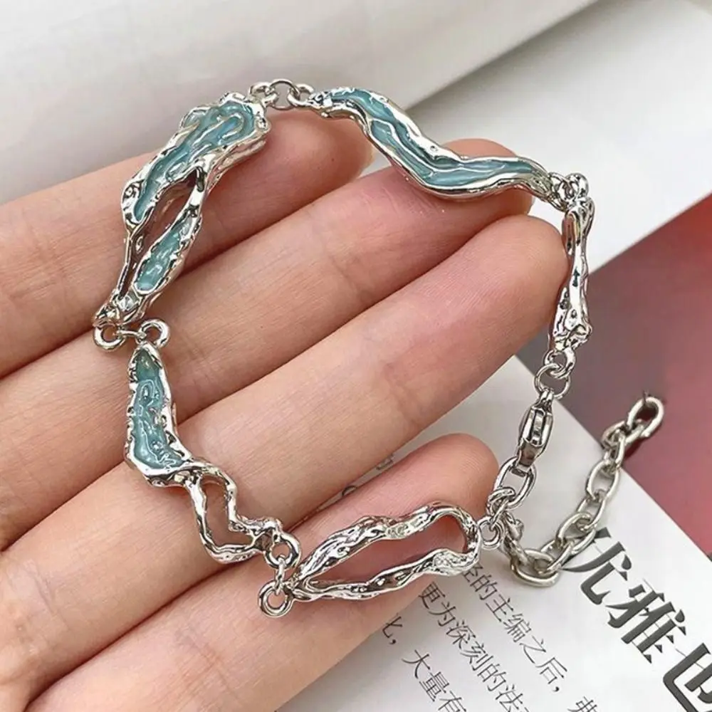 

Fashion Light Blue Bracelet Alloy Irregular Hand Chain Elegant Hand Accessories Gift