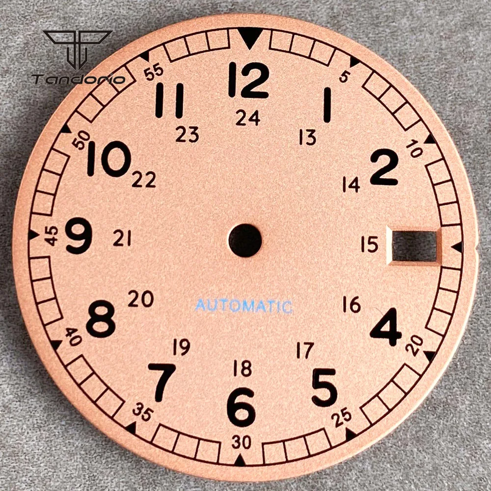 Fit NH35 Movt 29mm Sterile Watch Dial Matte Face Arabic Numerals Date Window Hands Set Luminous Wristwatch Mod Parts Accessories