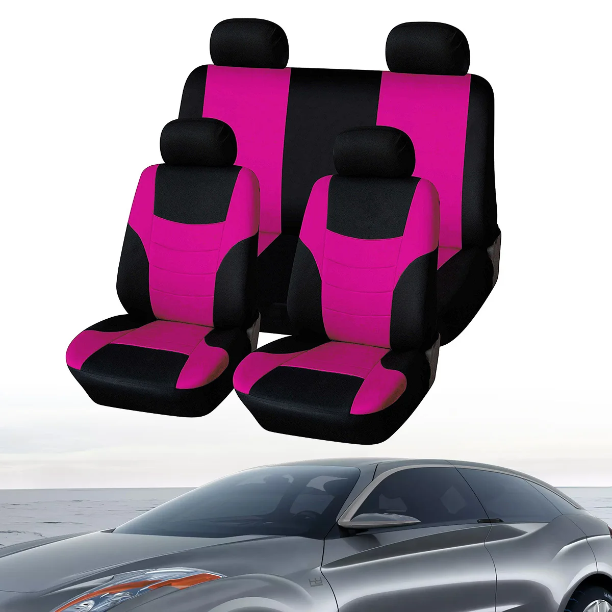 

8Pcs Full Seat Covers for Cars Universal Application Breathable Mesh Cloth Easy to Clean Protect New Or Hide Worn Seats