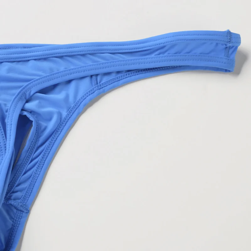 ثونغ طائرة مثيرة للرجال، ملابس داخلية منفصلة رصاصة، سراويل T من الحرير الجليدي للرجال #5