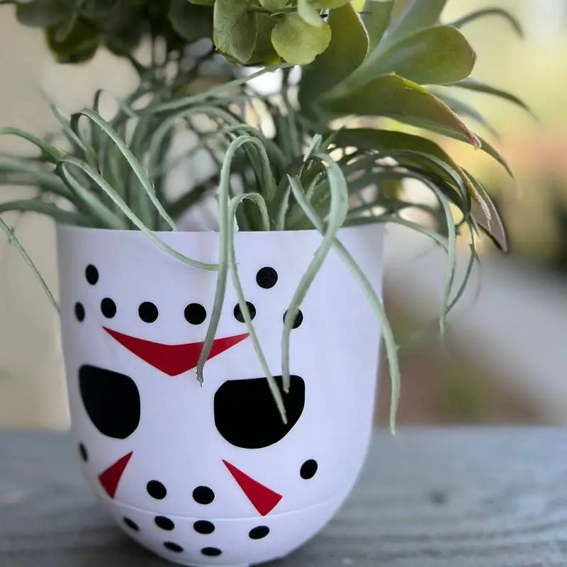 Horror Movie Head Planter Scary Pots Plant Pots Funny Planter Unique Drainage Hole Design For Indoor & Outdoor Gardens