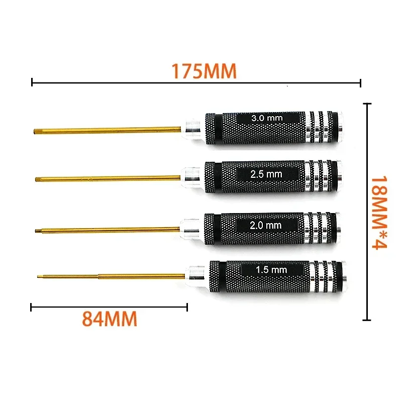 1.5mm 2.0mm 2.5mm 3.0mm Cacciavite Esagonale Set di Cacciaviti Kit di Strumenti Esagonali Per FPV Racing Drone Heli Aerei Auto Barca RC Strumenti