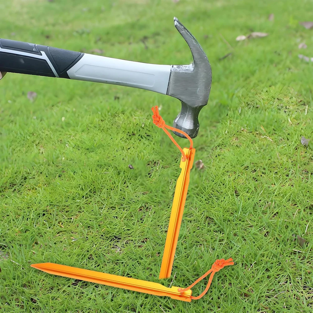 6 Stück 23cm Aluminiumlegierung Zeltnägel, Zeltstifte für Garten, Pavillon, Camping, Wandern, Zeltzubehör zur Befestigung von Überdachungen – Detail 1