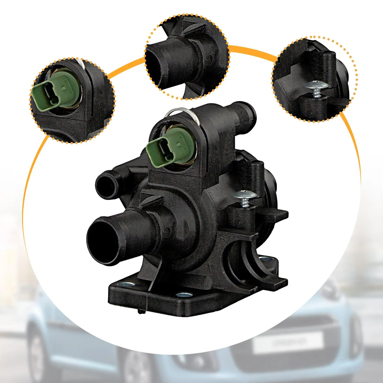 

Thermostat Housing with Sensor Car Sturdy Auto High Performance Repairing Accessory 2S6Q8A586AD 1336V6 for Peugeot 206 1007