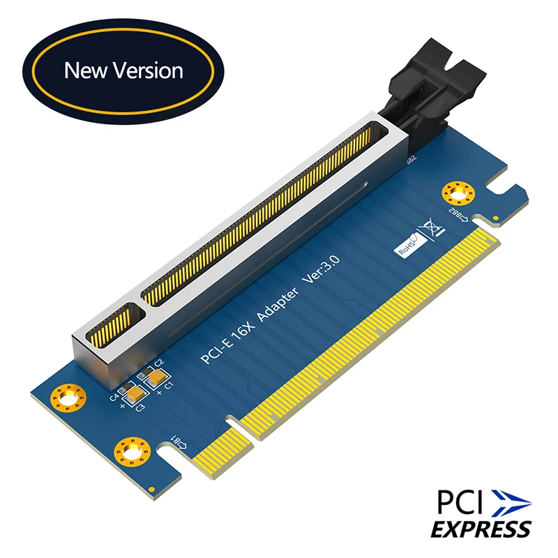 Konwerter PCIE X16 na x16 PCI-E PCI Express 3.0 8Gb 16X Adapter męski na żeński 90 stopni Szybka karta Riser dla serwera 2U
