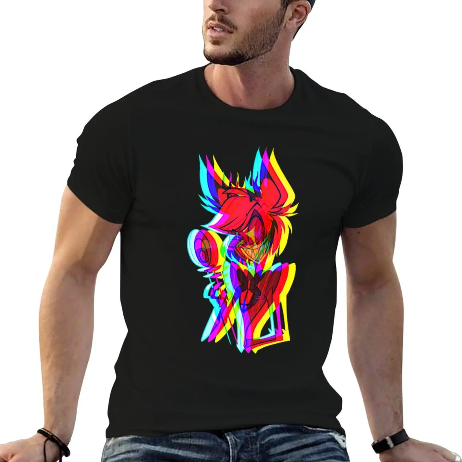 Glitched Alastor T-Shirt plus size tops animal prinfor boys outfits for men