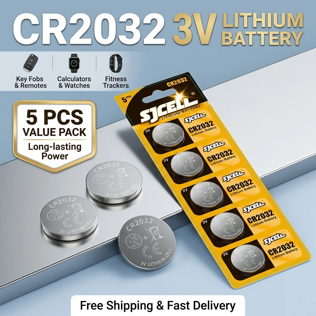 

CR2032 3V Battery For Car Key Fob Watch Calculator Lithium Button Cell ECR2032 DL2032 Replacement