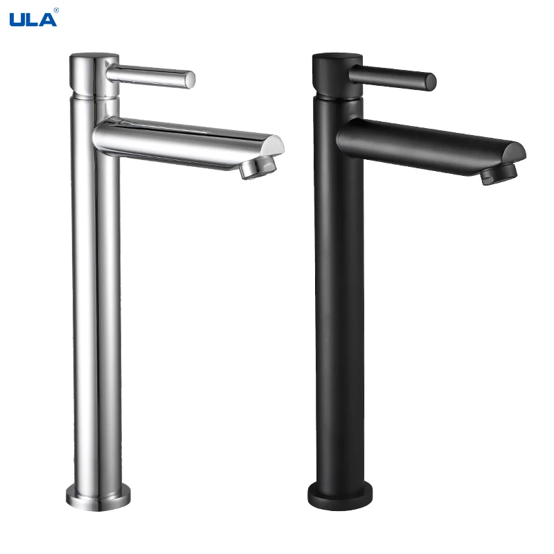 

ULA Black/Chrome Bathroom Sink Faucet Tall Basin Faucet Tap Waterfall Bathroom Toilet Deck Mounted Basin Mixer Tap Crane