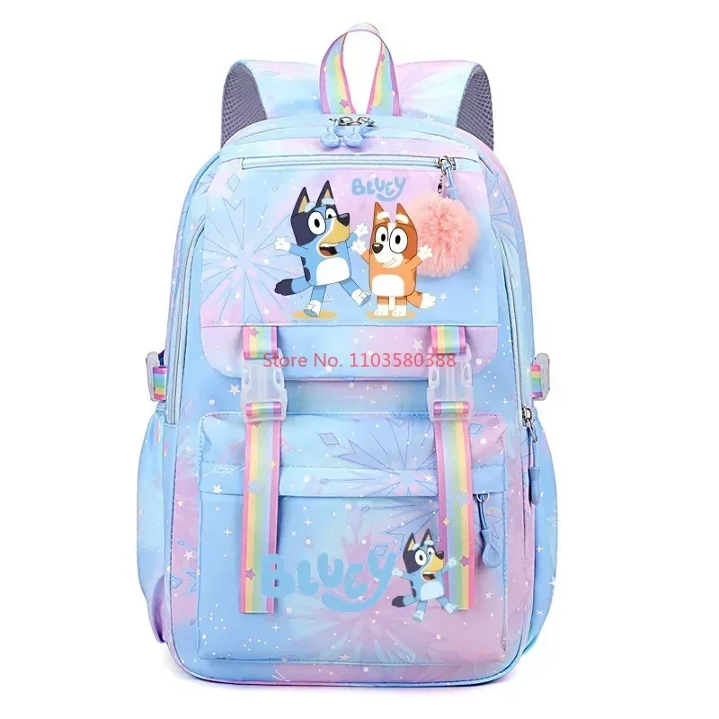 

2024 Bluey New Cartoon Printed Schoolbag Primary School Junior High School Students Backpack Large-capacity Leisure Backpack