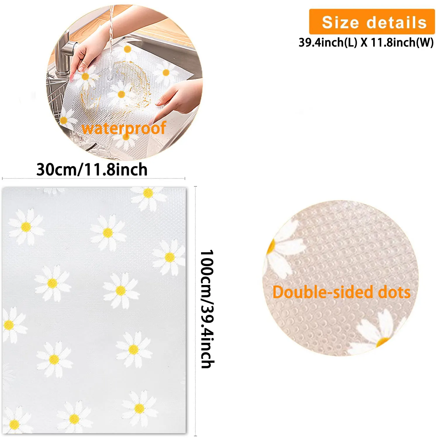 30x100cm EVA Cabinet Mat Reusable Drawer Liners Non-slip Refrigerator Mat Fridge Waterproof Moisture-proof Drawer Mat