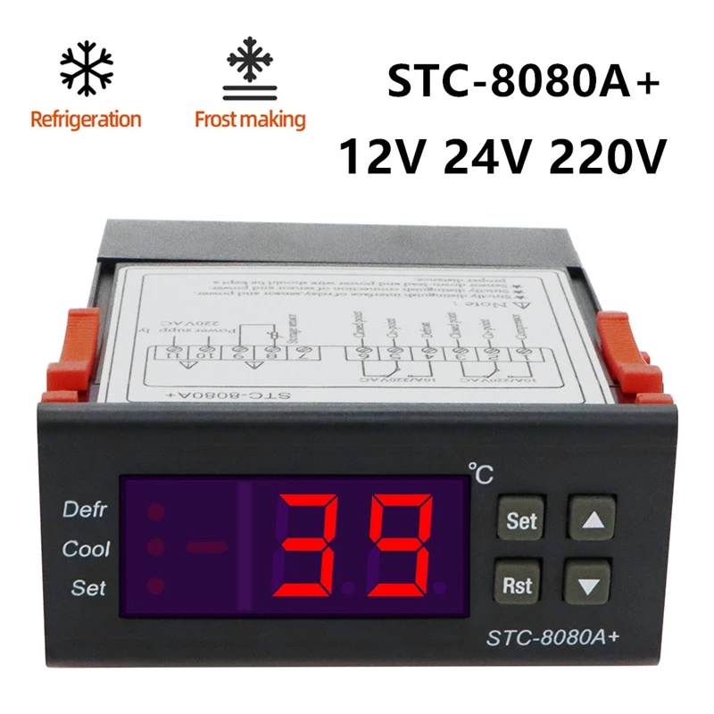 STC-8080A และเครื่องควบคุมอุณหภูมิดิจิตอล, เครื่องควบคุมอุณหภูมิ220V เซ็นเซอร์วัดความชื้นในตู้เย็น40%