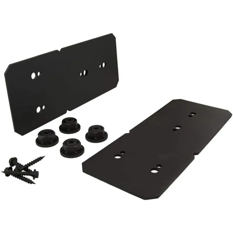 Conector de Poste de Acero Negro de 4 Piezas, Soporte de Carga Resistente para Soporte de Arte Metálico de Aluminio para Exteriores