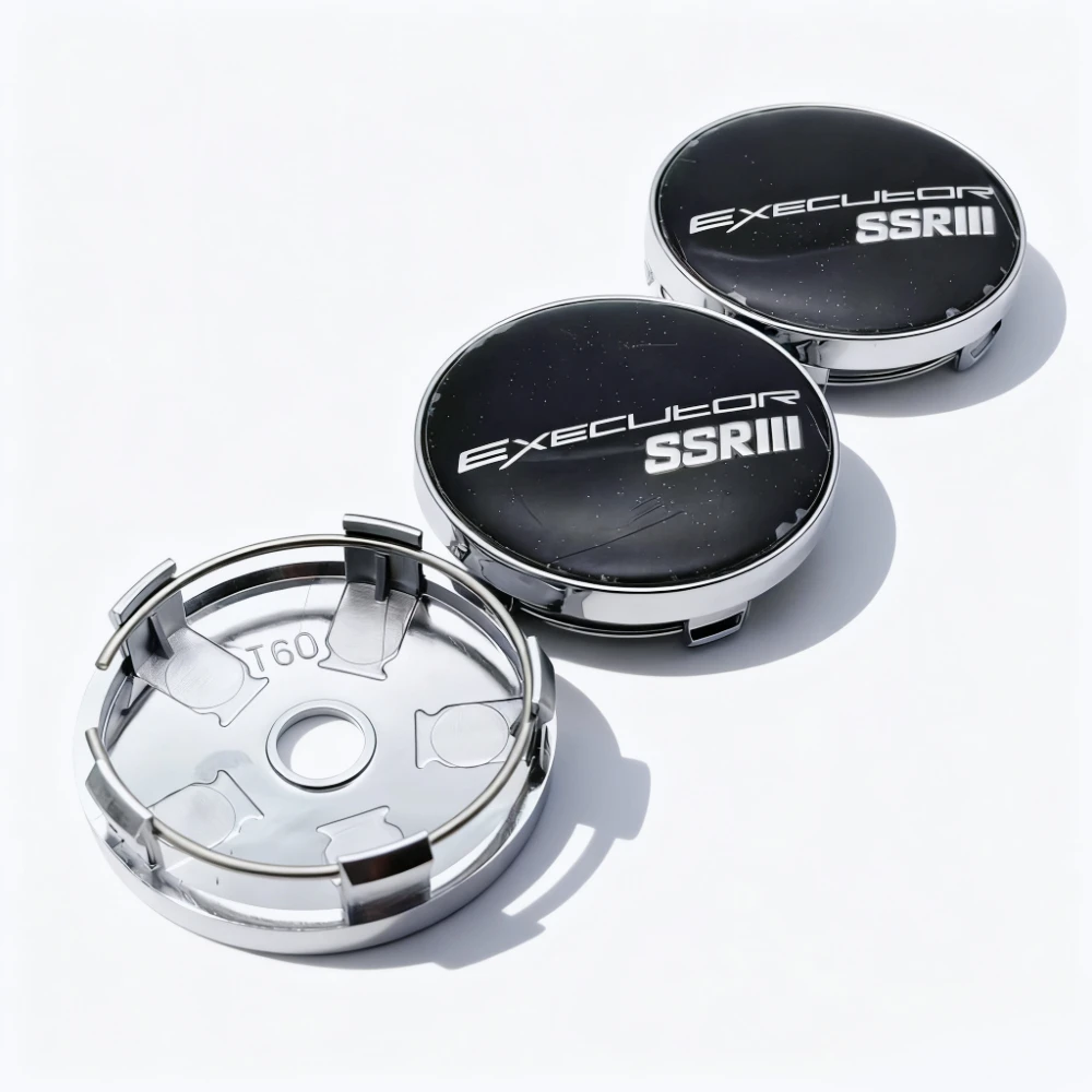 4 Stück SSR EXECUTOR Logo Emblem Auto Radnabenkappen 60 mm 56 mm Räder Nabenkappe SSR Abzeichen Felgen Radkappen Abdeckung Ersetzen Autozubehör
