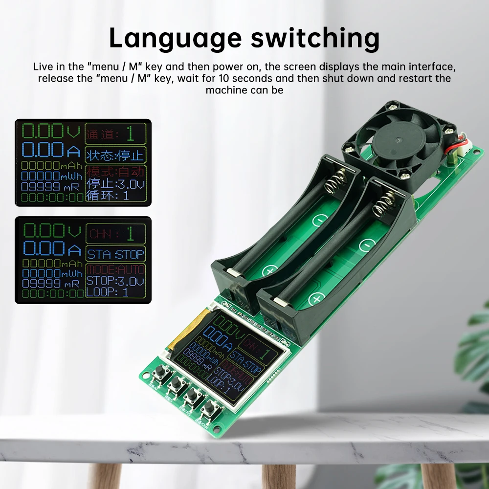 DC 5V 2-Channel 18650 Penguji Kapasitas Baterai Lithium Modul Uji Resistansi Internal Uji Pengisian/Pengosongan dengan Tampilan LED