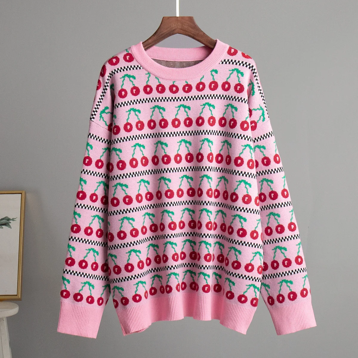 2024 New High Quality Flower Pattern Women Loose Style Sweater Knit Pullovers Winter Clothes Tops For Women Sweater Pull Femme