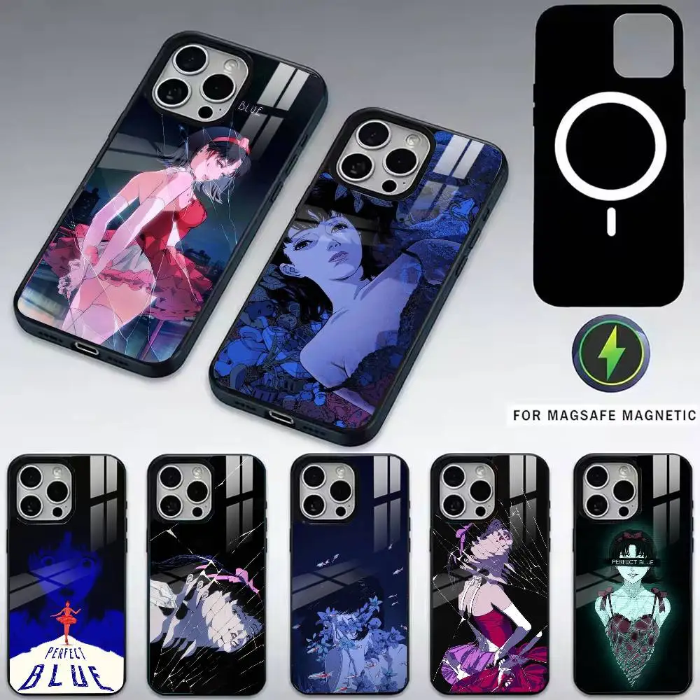 P-Perfect B-Blue Mima-a Phone Case For iPhone17,16,15,14,13,12,11 Plus,Pro Magnetic with Magsafe Wireless Charging