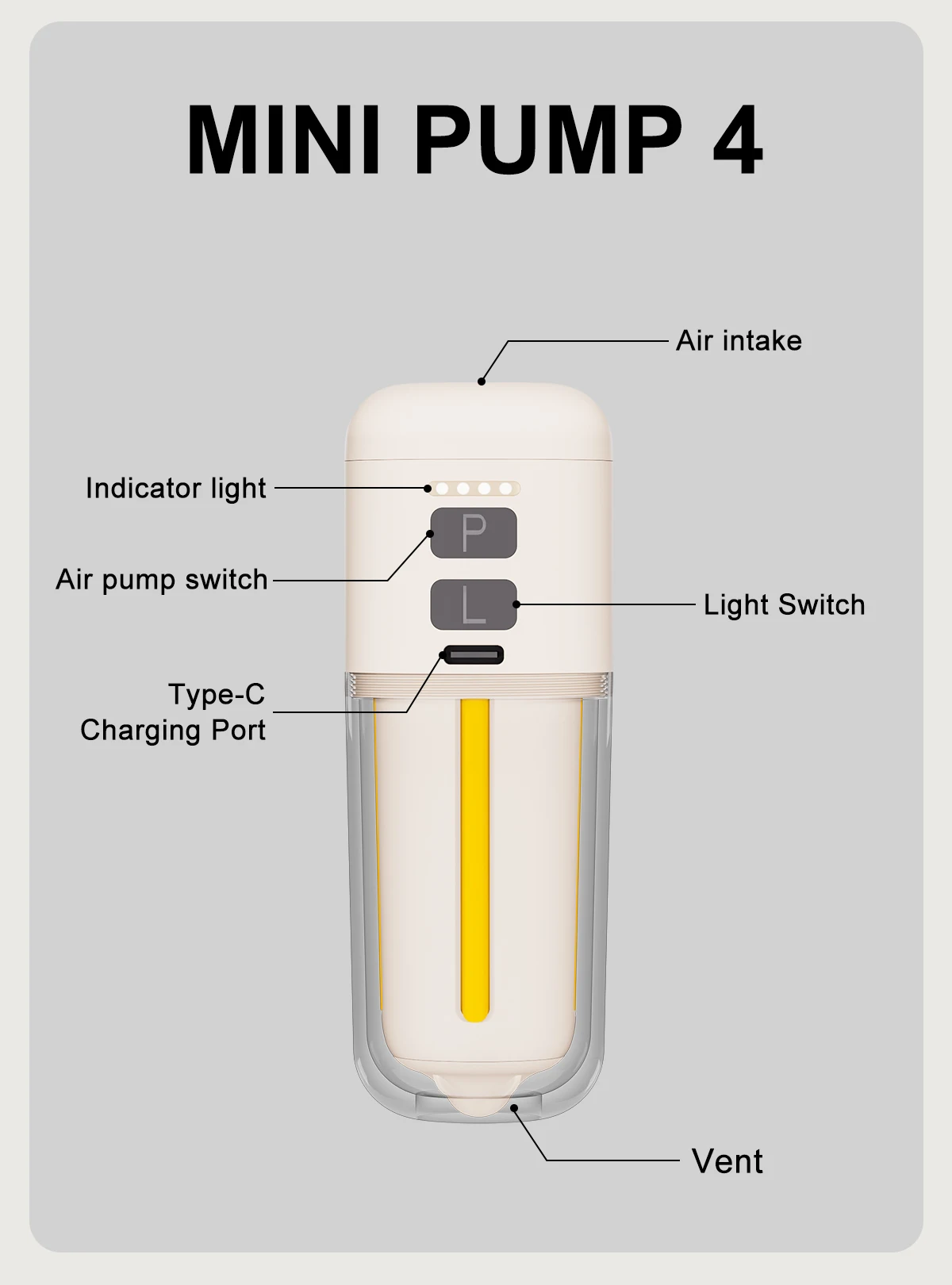 NEUE Tragbare Luftpumpe für Aufblasbare Gegenstände 430L/min Ultraschnelle Luftmatratzenpumpe, 2000 mAh Akku & Campinglampe, Elektrische Luftpumpe – Detail 12