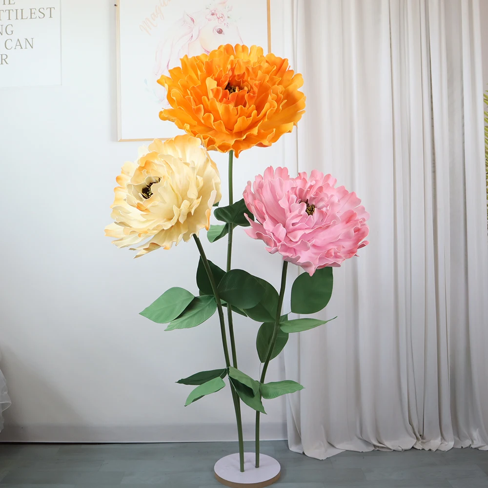 

50cm Large Artificial PE Cloth Peony Bouquet Flowers Decoration Home Decor Wedding Wall Decoration Photography Backdrop