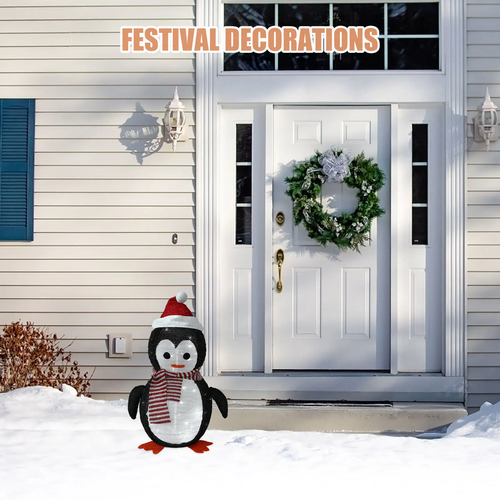 

Penguin Christmas Lantern Lighted Foldable Outdoor Indoor Decoration Holiday Yard Garden Display Lighted Up Penguin