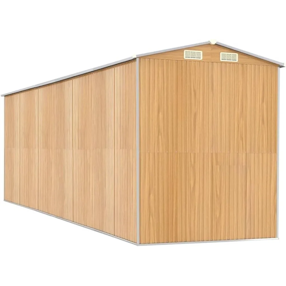 منزل جاهز، سقيفة حديقة واسعة - بني فاتح، فولاذ مجلفن - رائعة للأدوات الخارجية وأساسيات حمام السباحة والحديقة #6