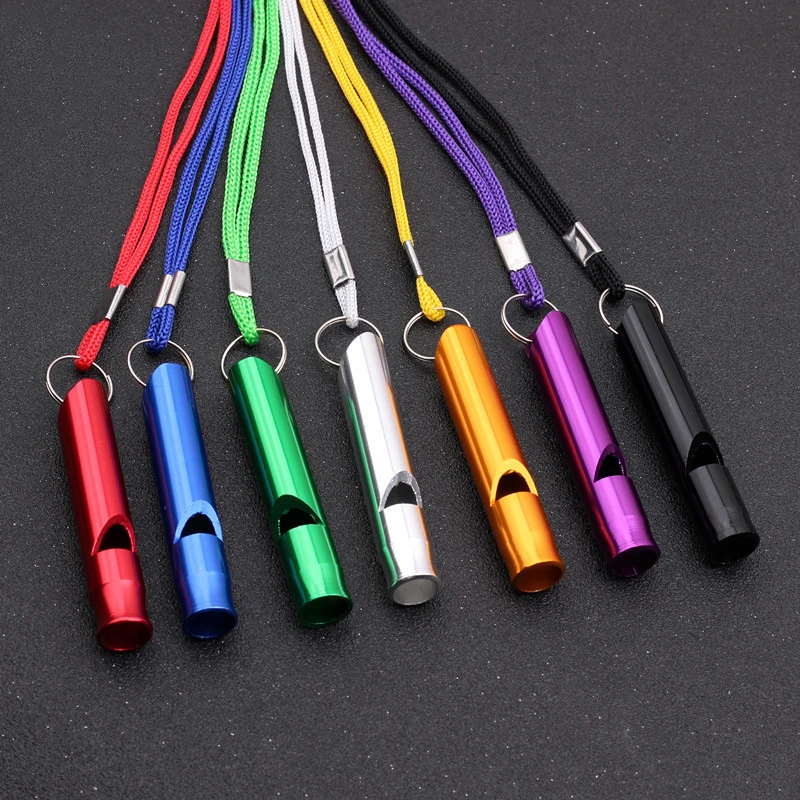 

Outdoor Survival Whistle, Lifeguard Whistle, Aluminum Alloy Survival Whistle, Referee Whistle with Rope, Children's Whistle