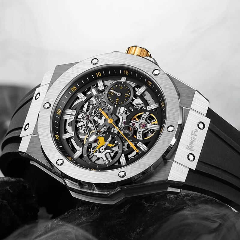 Reloj WM, reloj chino Kung Fu, reloj mecánico completamente automático, reloj de negocios a la moda, reloj Welly Merck WM128M