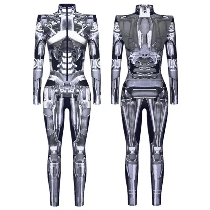 Bear's Den Tecnologia Futuristica Costume Cosplay di Halloween Donna Bambini Stampa 3D Party Body Robot Meccanico Jumpsui Nuovo 2025