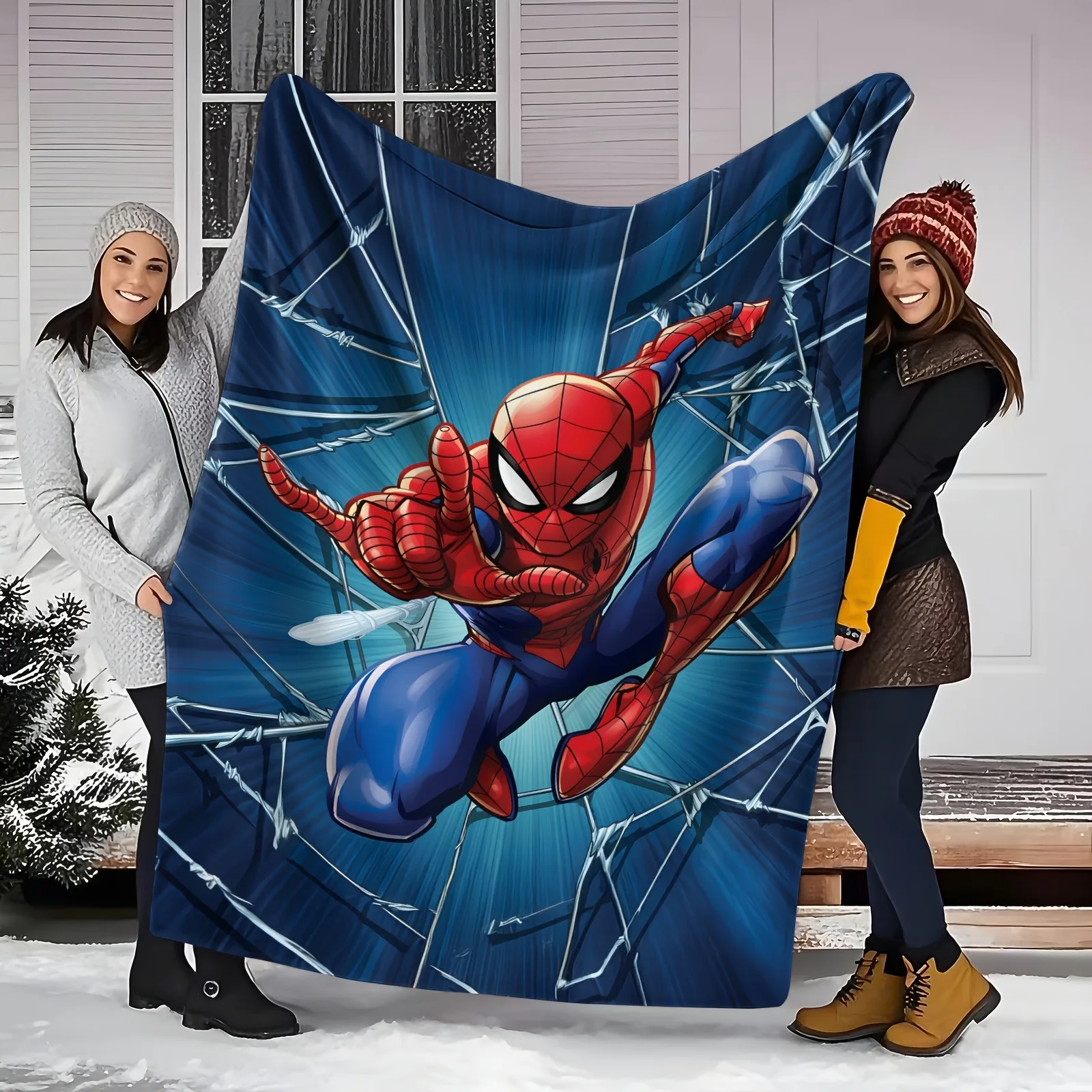 1PC Spider-Man Blanket: Warm & Cool ,Multifunctional blanket suitable for home, outdoor, travel, camping, nap cover blanket.