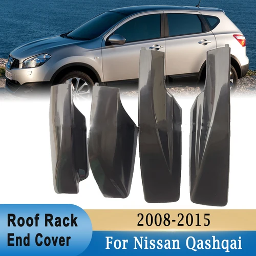 Para Nissan Qashqai 2008-2015 cubierta de portaequipajes de techo delantero trasero barra de equipaje extremo de riel carcasa de protección de plástico reemplazo de cubierta