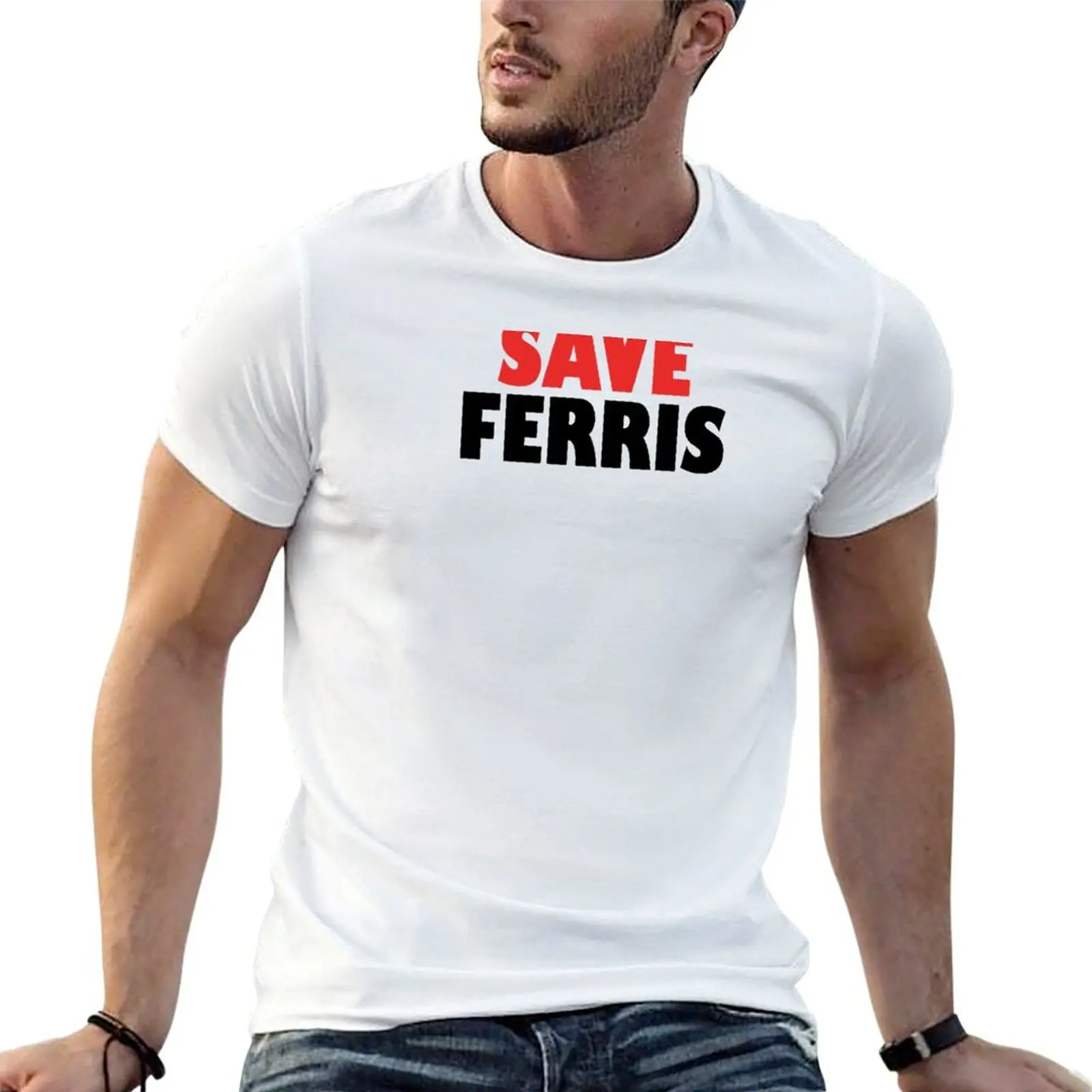 Ferris Bueller Save Ferris T-Shirt man t shirts cotton t shirt man luxury cotton t shirt pack T-shirt