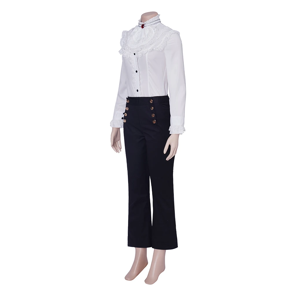 Ashley Cosplay Costume Women Simple Elegant White Shirt Pants Uniform Suit Halloween Carnival Business Party Fantasia Outfits