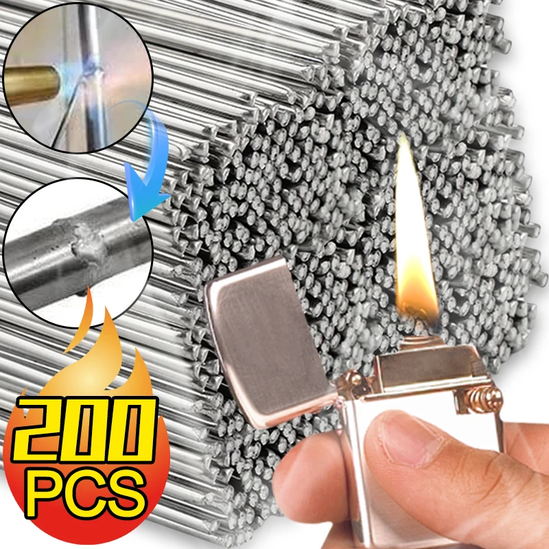 200/10Pcs Low Temperature Easy Melt Aluminum Universal Silver Welding Rod Cored Wire Rod Solder No Need Solder Powder Weld Bar