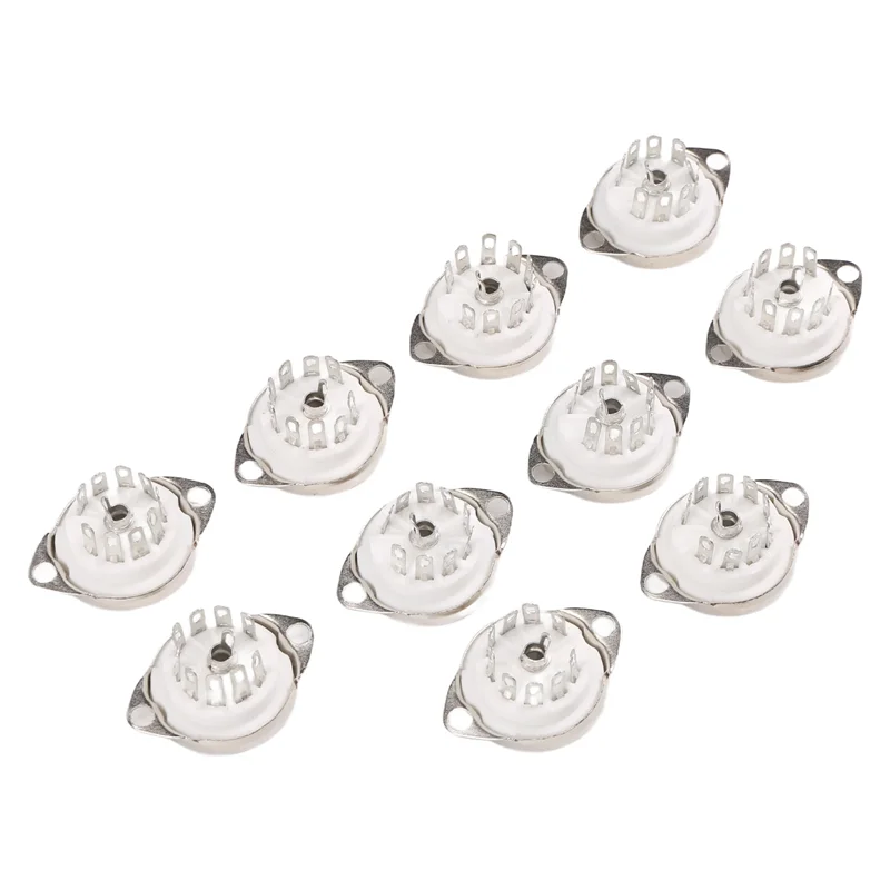 AB45 10 Uds B9A 9Pin tubo de vacío Panel de enchufe montaje en chasis para ECC81 ECC82 ECC83 EL84 6922 tubo de vacío