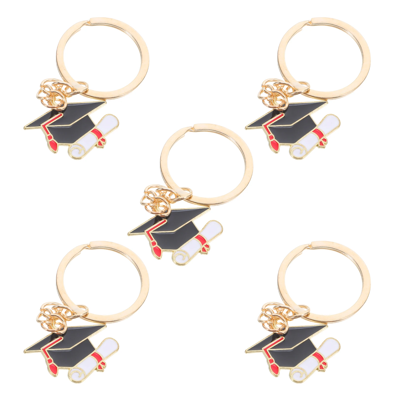 

5pcs Doctor Keychains Key Hanging Ornament Mini Zinc Alloy Graduation Gifts Student Bag Pendants Practical Metal Keychains
