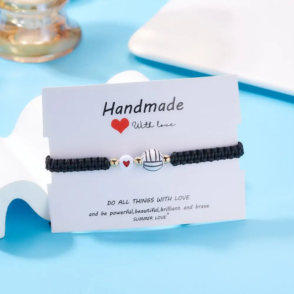 اليدوية كرة السلة البيسبول سوار الكرة الطائرة الراتنج الرياضة نمط المنسوجة سوار مجوهرات اكسسوارات النمط الكوري