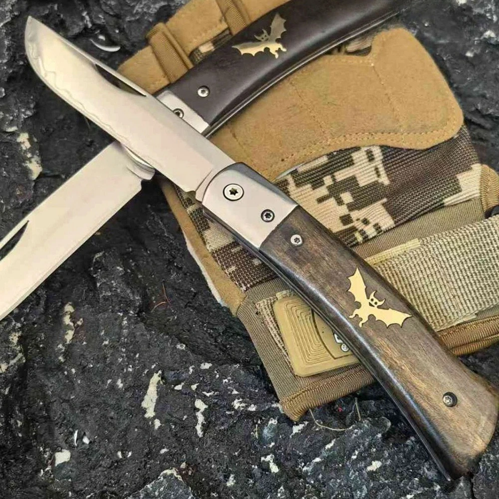 

Складной нож Golden Bat - лезвие высокой твердости для использования на природе, в экстренных ситуациях, рукоятка из черного сандалового дерева, для выживания, кемпинга и повседневного использования (EDC)