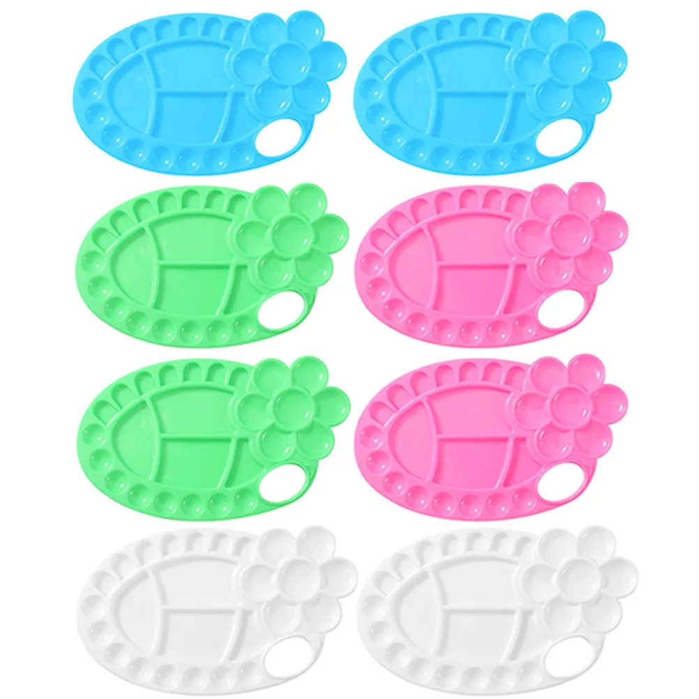 

8 Pcs Palette Paint Watercolor Tray Mixing Trays Oval Plastic Pallete Travel Board