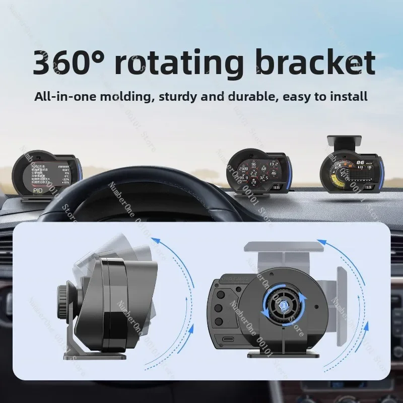 A520 GPS Dual-Mode Car HUD, OBD Driving Computer Head-Up Display for Automobile Dashboard Upgrade