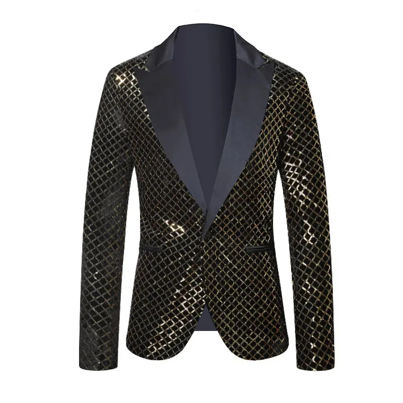 

New 2025 Fashion Men's Casual Party Blazer - Sequin & Bead Embellished Stylish Jacket