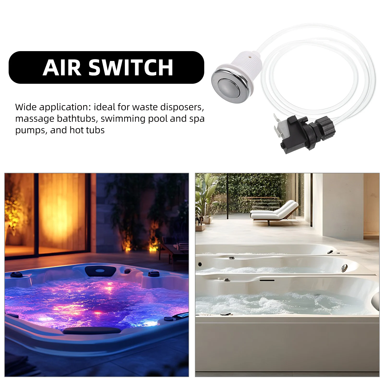 

Massage Bathtub Air Switch Pressure Button Garbage Disposal Pneumatic Plastic Spa Pump Hot Tub Waste Disposer Built-in Micro