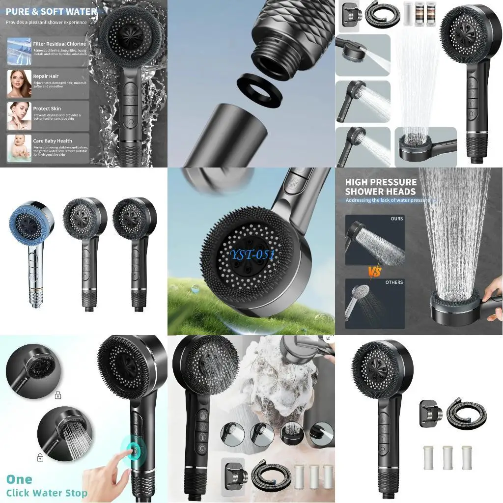 

E15A Water Saving Hnadheld Showerhead With Multiple Sprays Modes Easy Installation