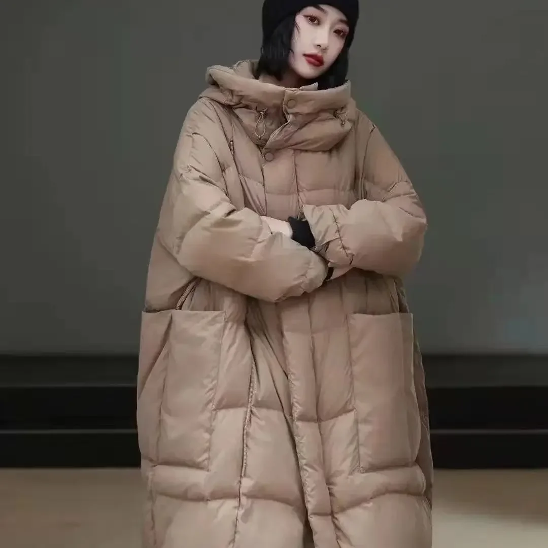 

Winter European New Women's Down Jacket Commuter Hoodie Warm Oversize Down Jacket