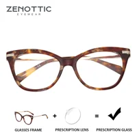 Lunettes de vue multifocales photochromiques anti-lumière bleue pour femmes, monture en acétate œil de chat, taille XL, ZENOTTIC 1