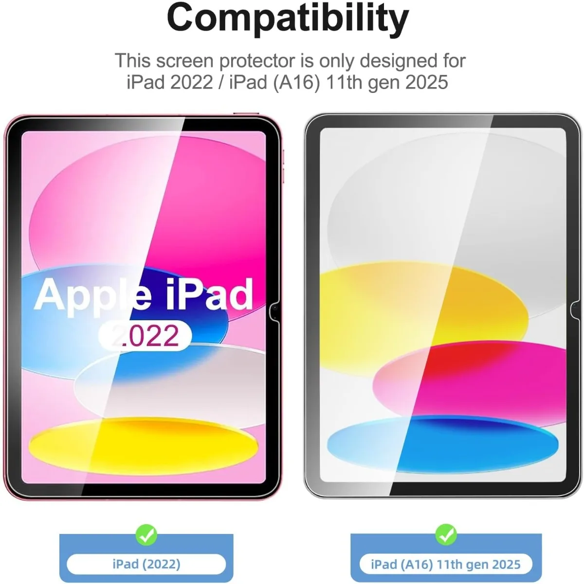 

2 Pack Designed for iPad (A16) 11th Generation 2025, iPad 10th Generation 10.9 inches 2022 Screen Protector Tempered Glass