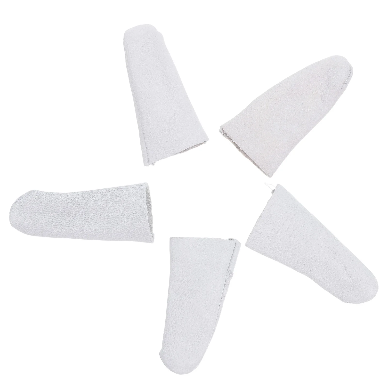 

5pcs Gold Insulated Thick Finger Sleeve Heat Resistant Protective Cover For Scald Scratch Jewelry Making White