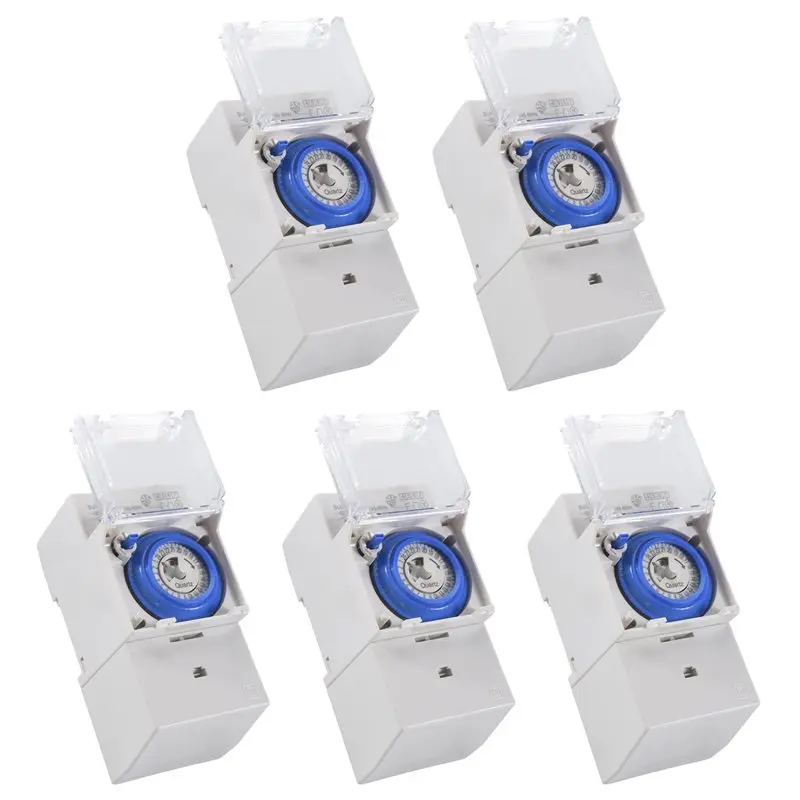

ABMH-5X SUL181H Mechanical Timer 24 Hours Time Switch Relay Electrical Programmable Timer 24 Hour Din Rail Timer Switch