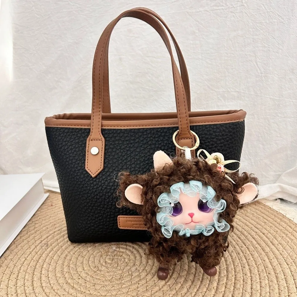 Lolita Curly Hair Sheep Plush Keychain Ornaments Kawaii Lamb Doll Pendant Decorations Bag Hanging Car Key Ring Party Decor