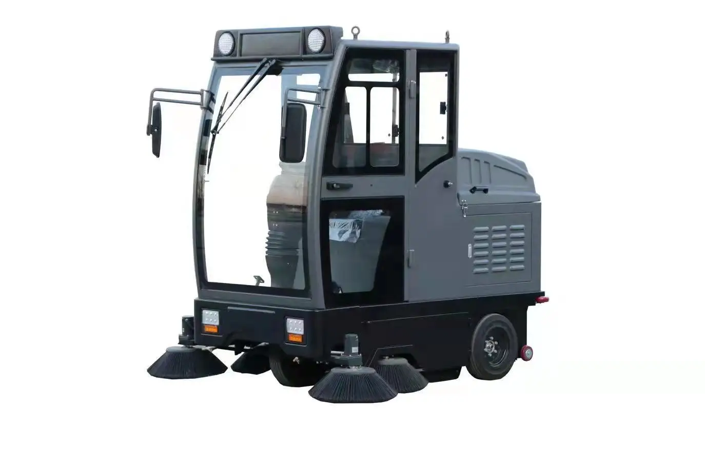 Electric New Outdoor Full-closed Ride-on Sweeper Street Sweeping Machine With 2000mm Sweeping Width And 13500sqm/h Efficiency